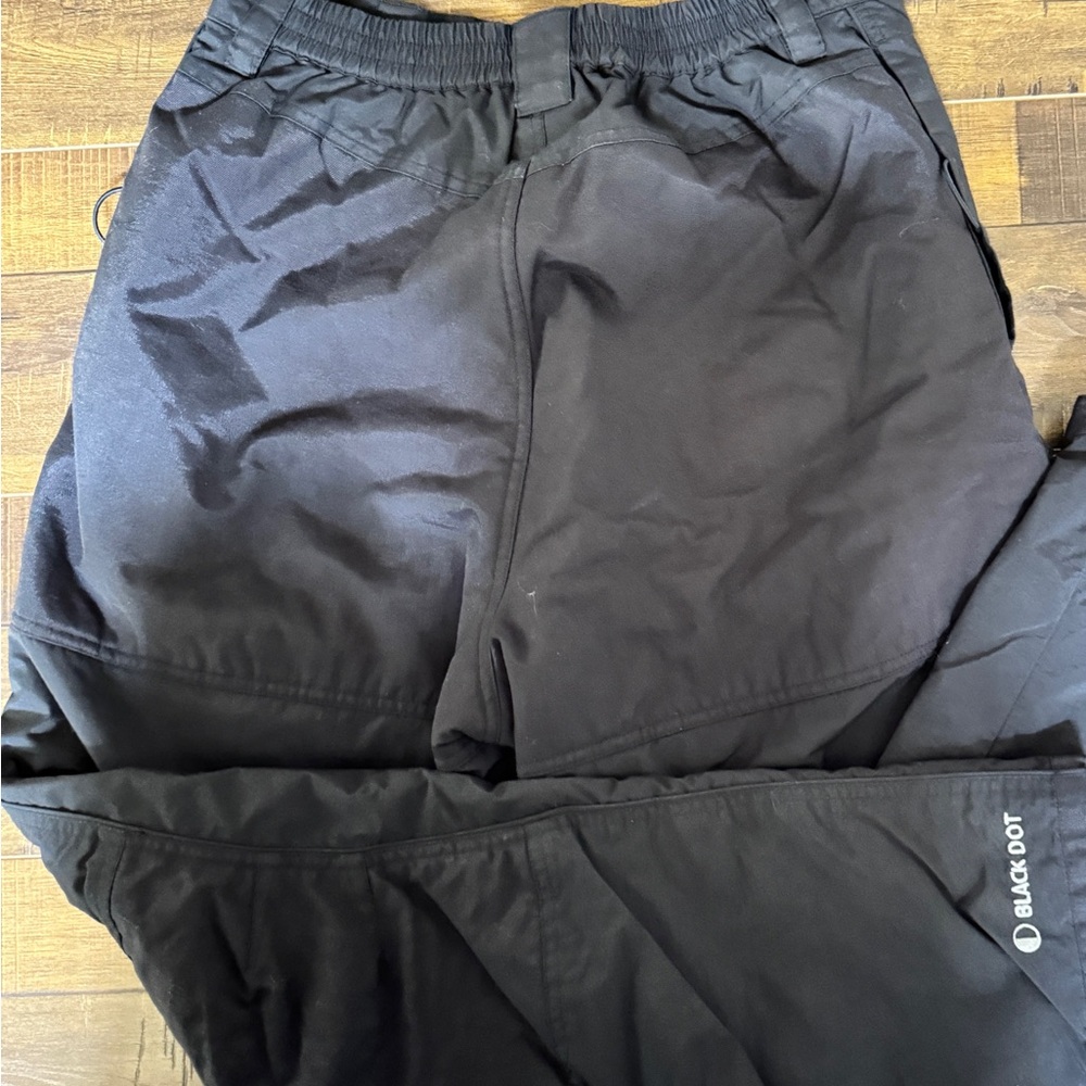 ✅SALE “Black Dot” Mens Black Water-Resistant Insulated Snow Pants Size M